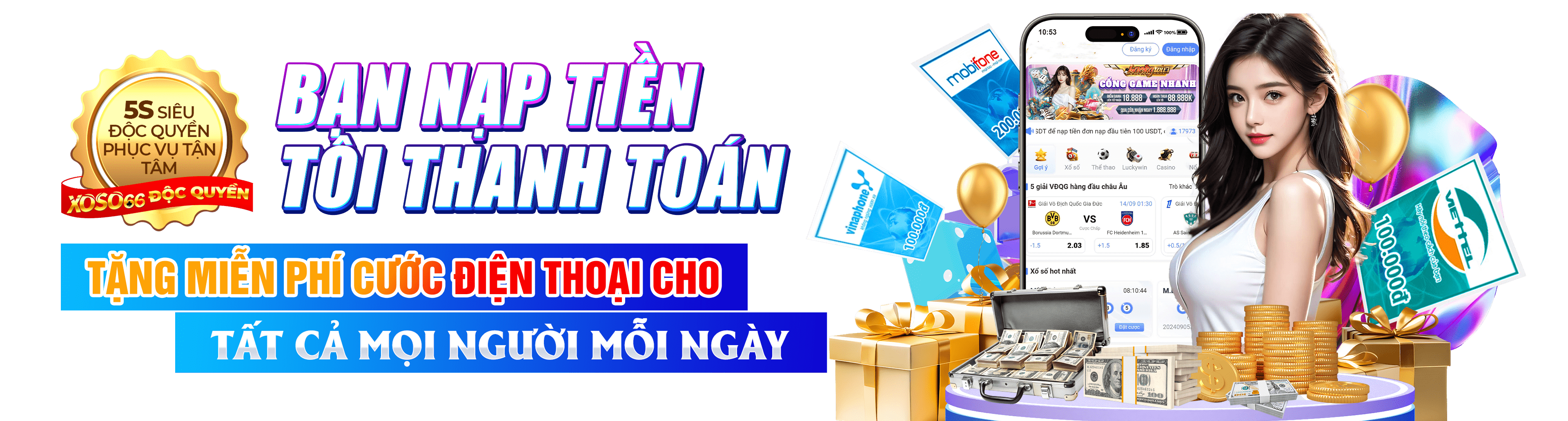 Hình ảnh quảng cáo của 6868 hiển thị nền tảng và các lợi ích